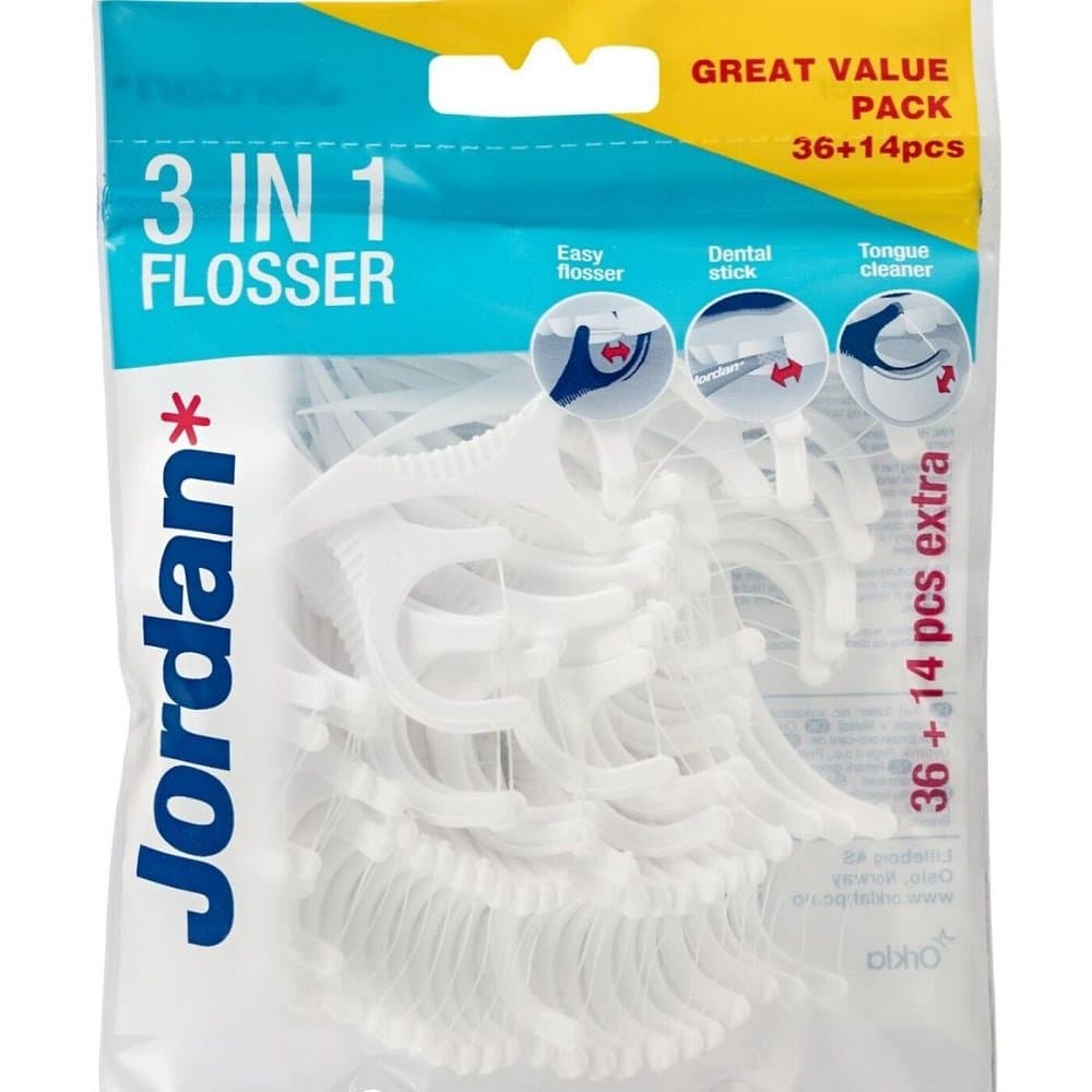 Flosser 3w1 JORDAN Flosser, - uniwersalny nić wykałaczka czyścik do języka higiena jamy ustnej podróż codzienna pielęgnacja