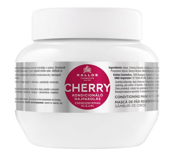 Cherry Conditioning Mask With Cherry Seed Oil, kondycjonująca maska z olejem z pestek czereśni do włosów zużytych