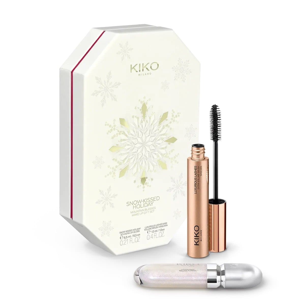 Snow-Kissed Holiday Mountain Buddies Make Up Gift Set zestaw błyszczyk do ust + zwiększający objętość tusz do rzęs
