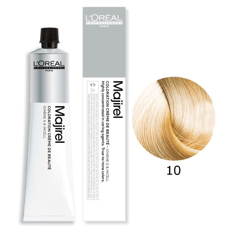 Majirel, Trwała farba do włosów - kolor 10 bardzo bardzo jasny blond