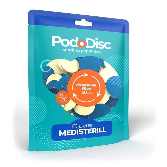 Nakładki ścierne tarcze wymienne PodoDisc Medisterill do pedicure gradacja 20mm, 120