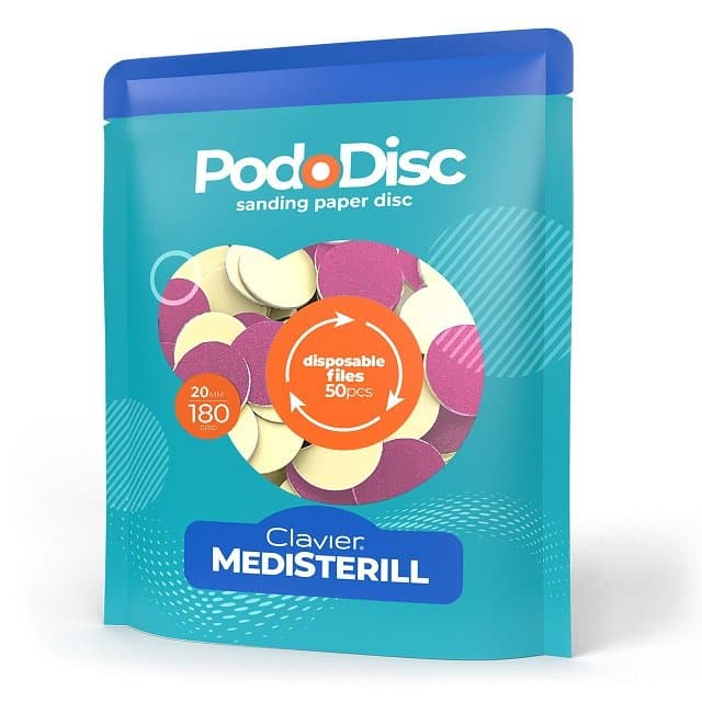 Nakładki ścierne tarcze wymienne PodoDisc Medisterill do pedicure gradacja 20mm, 180 grit