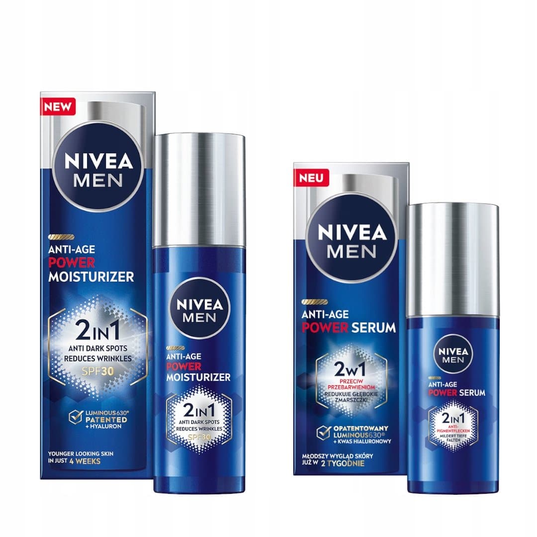 ANTI-AGE POWER Serum przeciwzmarszczkowe + Krem męski SPF 30