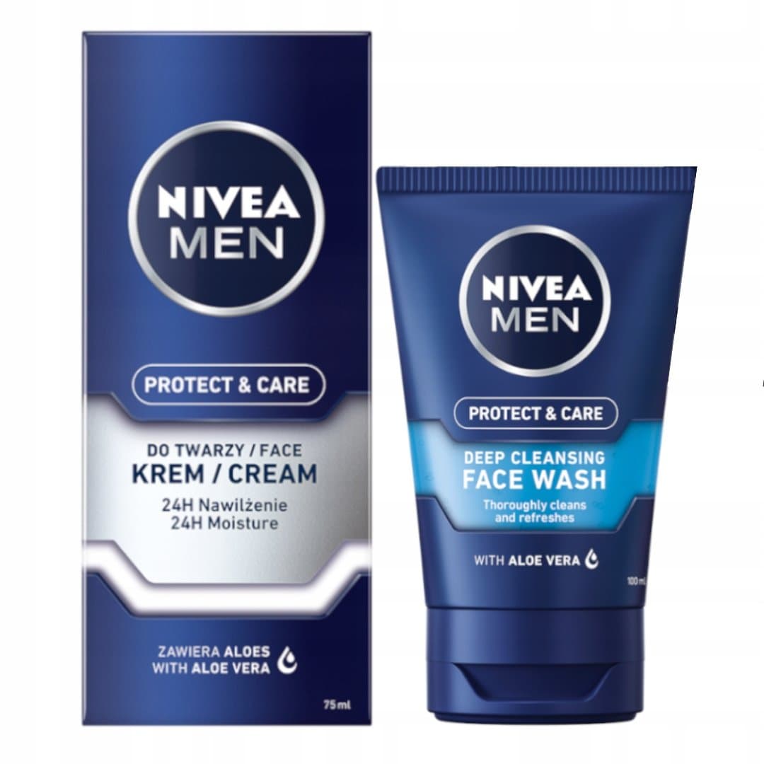 MEN Protect & Care zestaw żelu do mycia twarzy i kremu kojącego