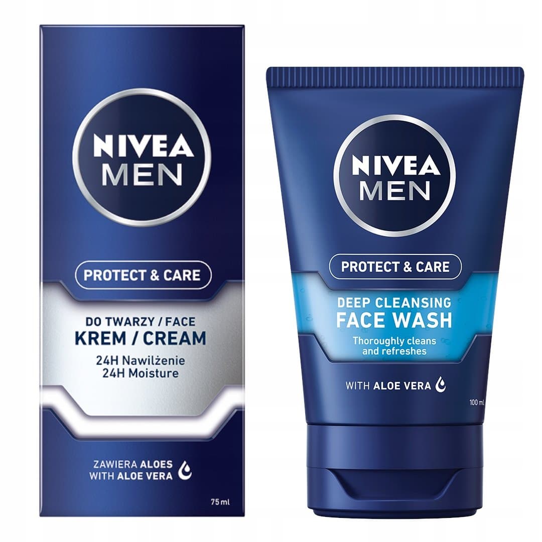 MEN Protect & Care zestaw żelu do mycia twarzy i kremu nawilżającego