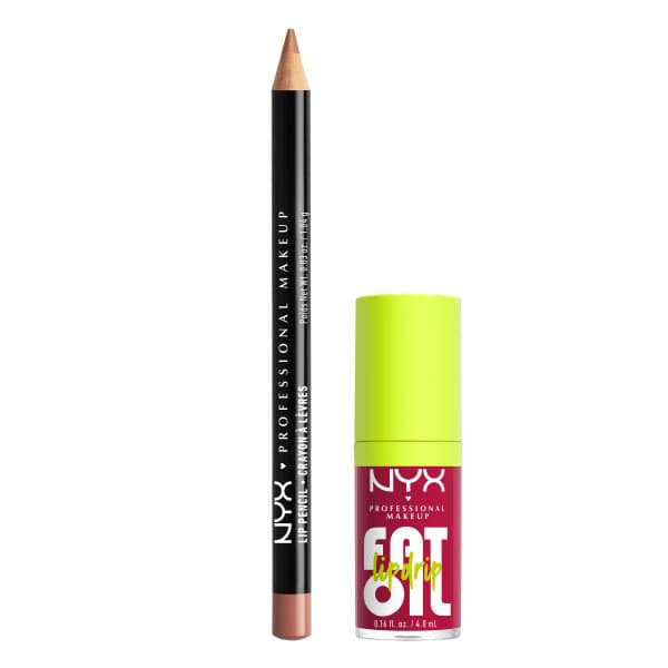 Slim Lip Pencil + Fat Oil Lip Drip Duo Kit – Natural + Newsfeed