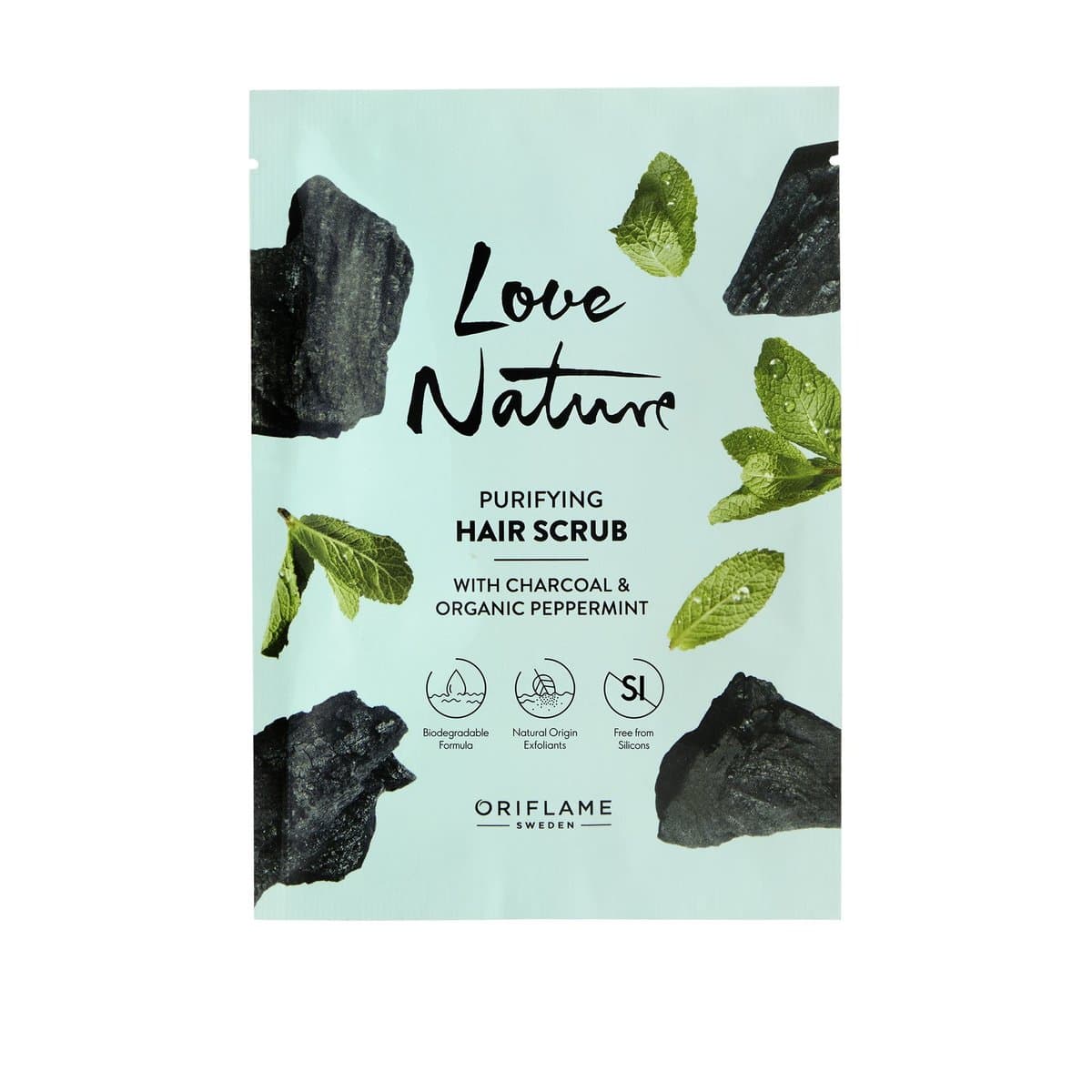 Oczyszczający scrub do skóry głowy Love Nature z węglem i organiczną miętą peeling skóry głowy