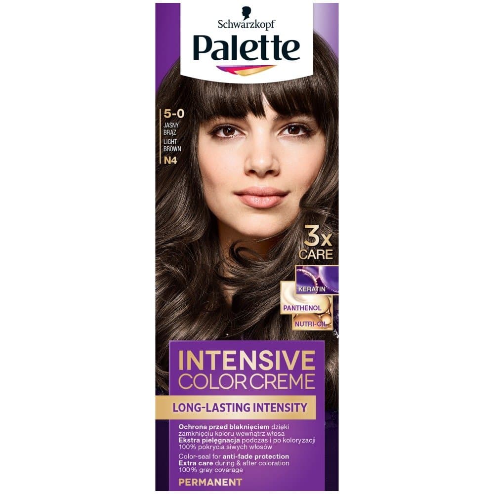 Palette Intensive Color Creme trwała farba do włosów odcień 5-0 N4 Light Brown