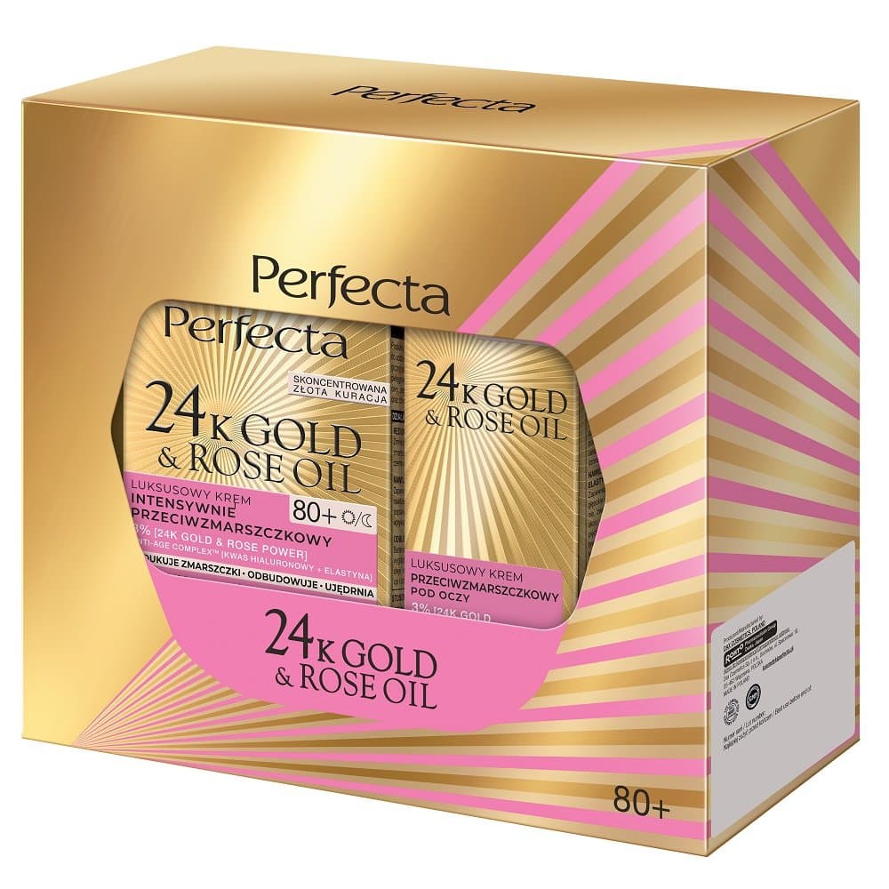 24K Gold & Rose Oil zestaw krem do twarzy 80 + 50 ml + krem pod oczy 15 ml