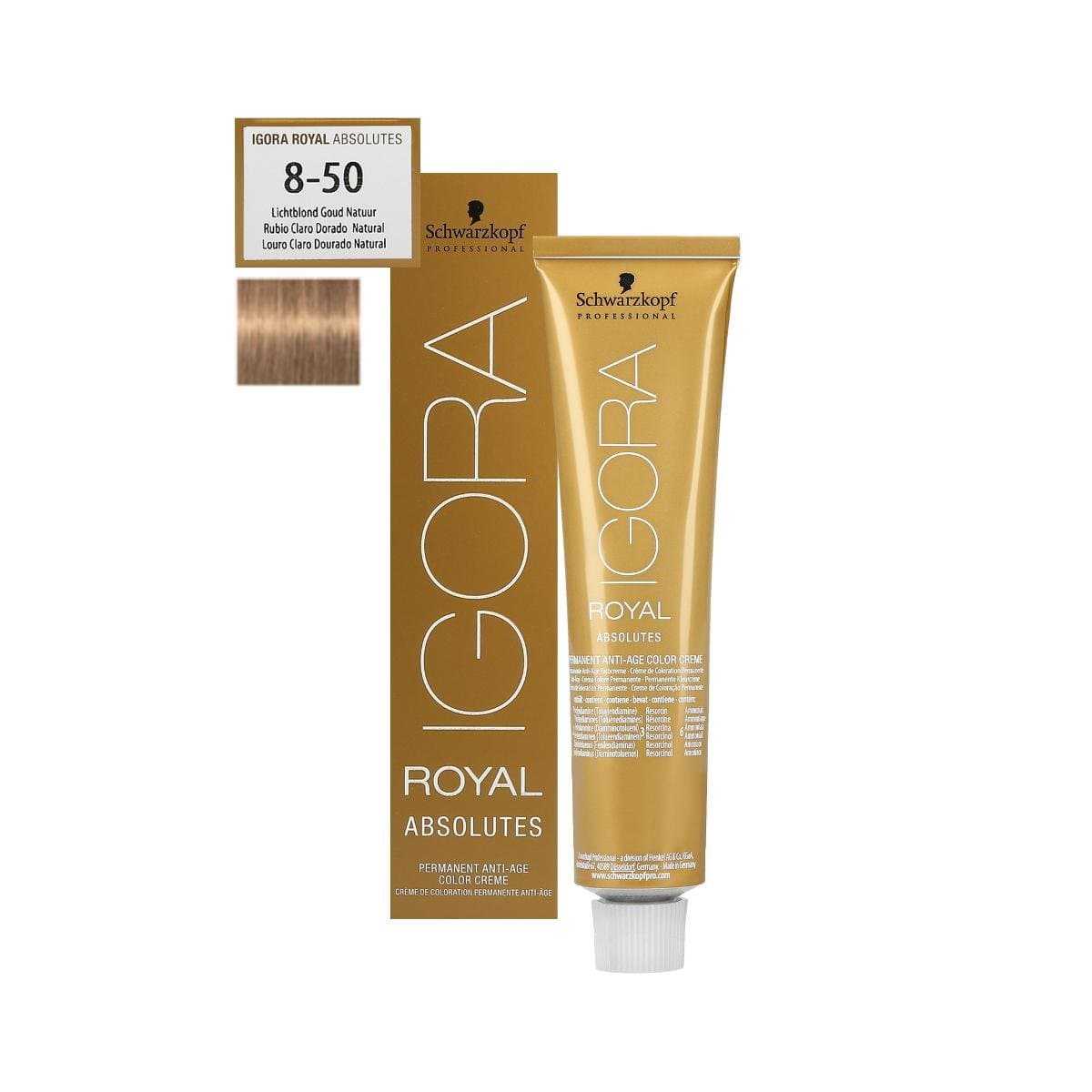 IGORA Royal Absolutes farba do włosów odcień 8-50 Light Blonde Gold Natural