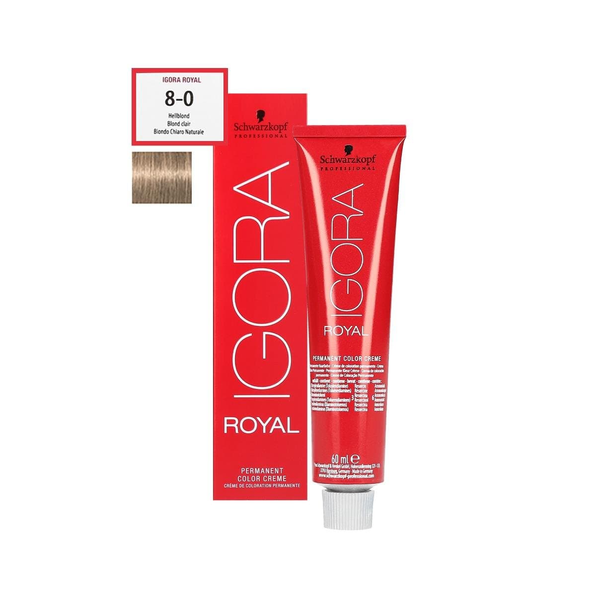IGORA Royal farba do włosów odcień 8-0 Light Blonde Natural