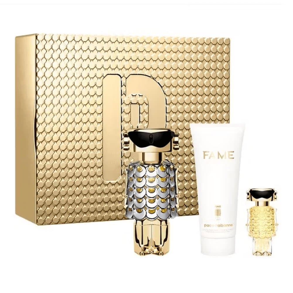 Rabanne Fame – zestaw 1 g + 10 ml + woda perfumowana 80 ml + woda perfumowana 80 ml
