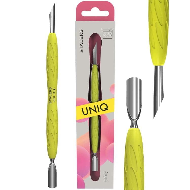 Uniq 10 Typ 2 Gummy zaokrąglone wąskie i skośne kopytko, żółta rękojeść (PQ-10/2Y)
