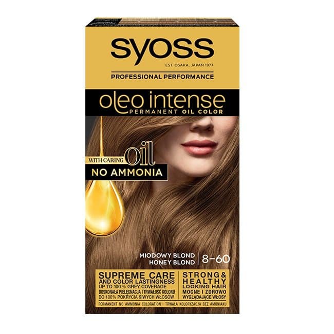 Oleo Intense farba do włosów trwale koloryzująca z olejkami 8-60 Miodowy Blond