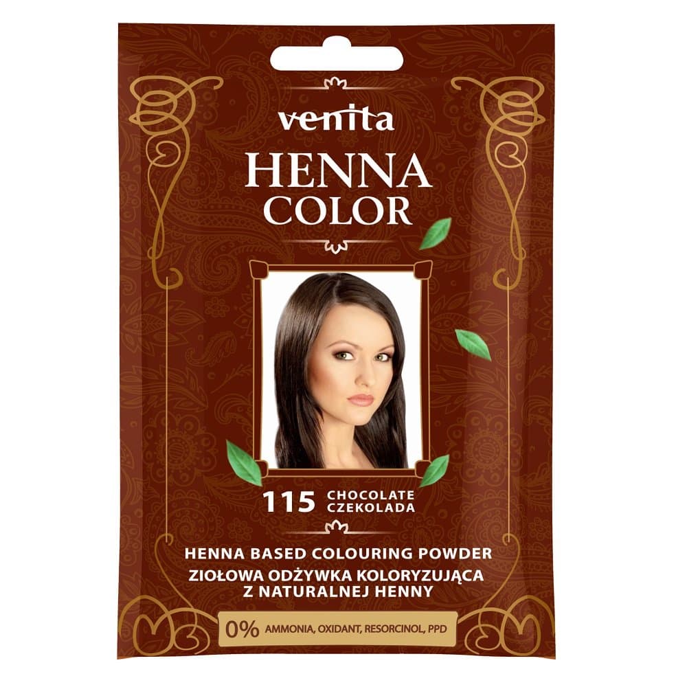 Henna Color, odżywka koloryzująca, saszetka, 115 Czekolada