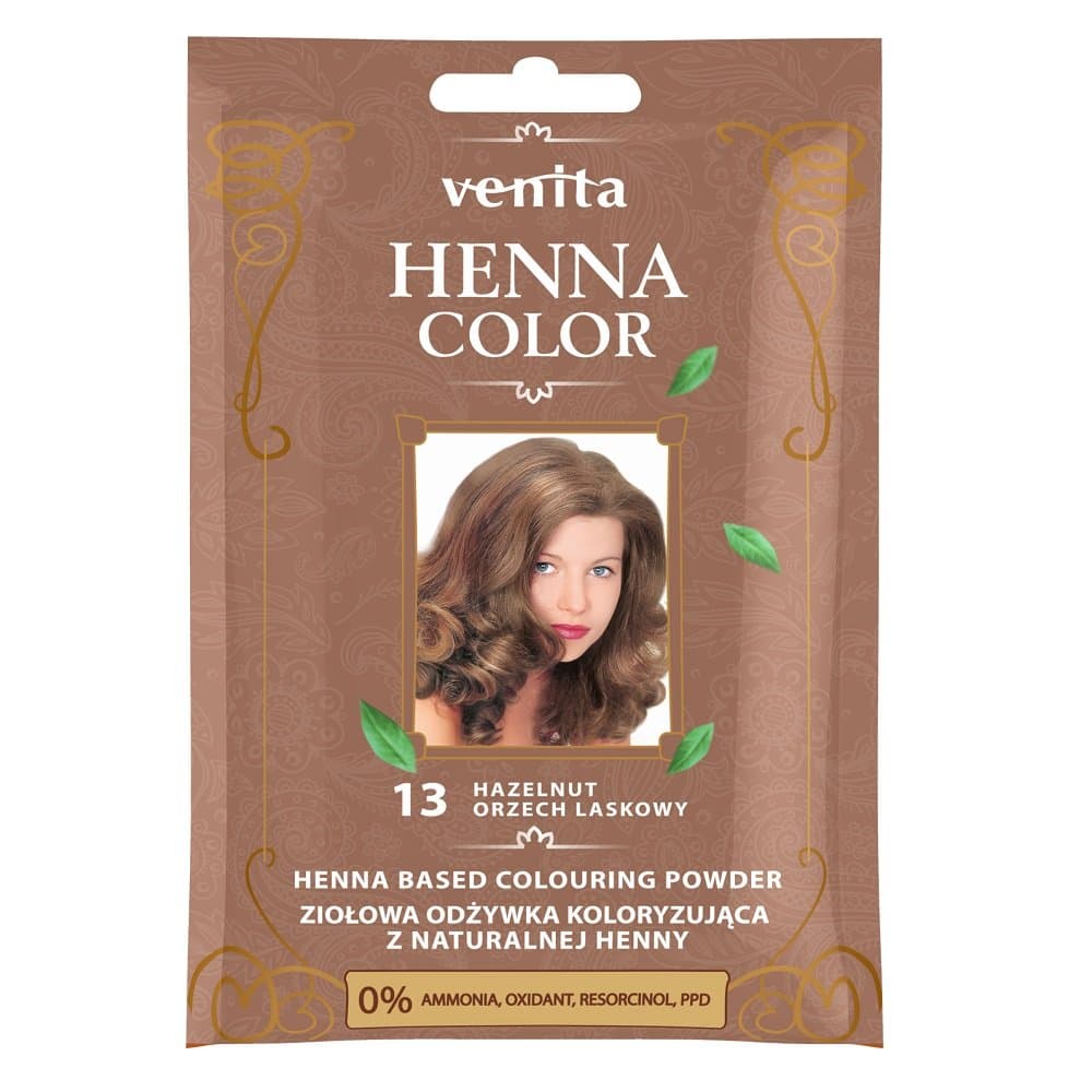 Henna Color, odżywka koloryzująca, saszetka, 13 Orzech Laskowy