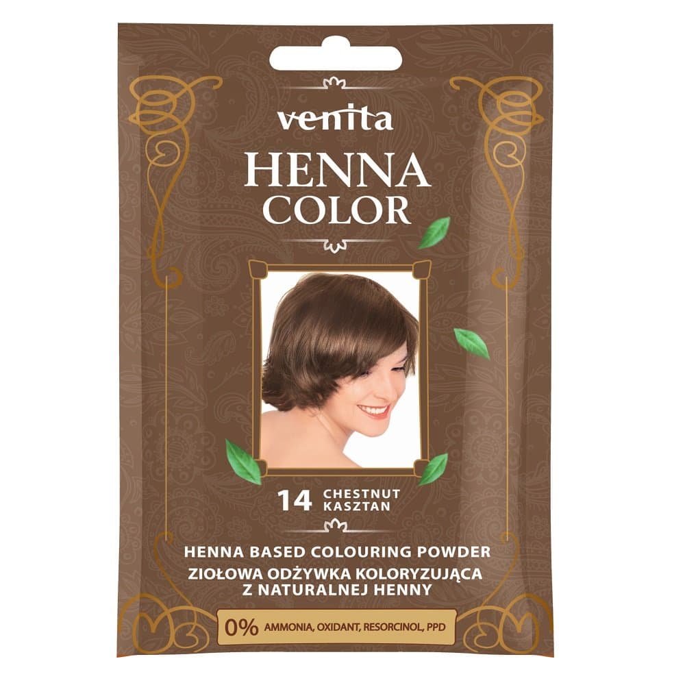 Henna Color, odżywka koloryzująca, saszetka, 14 Kasztan