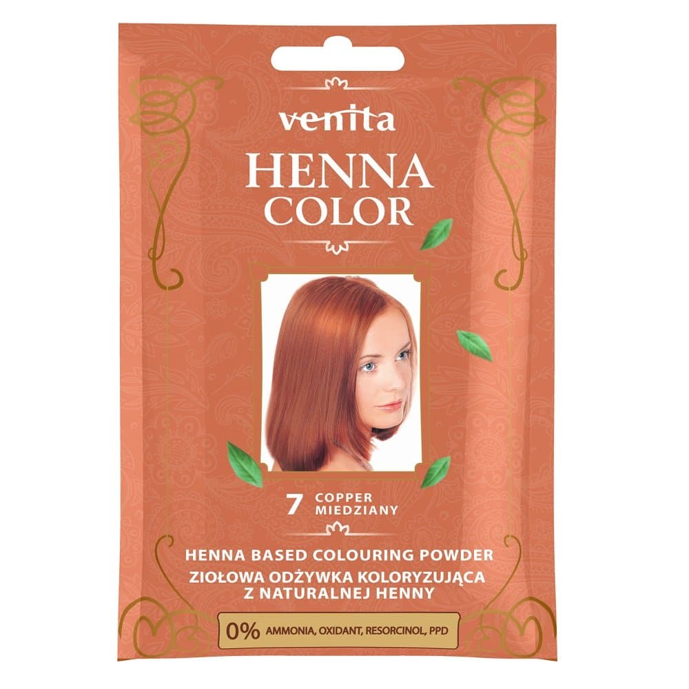 Henna Color, odżywka koloryzująca, saszetka, 7 Miedziany
