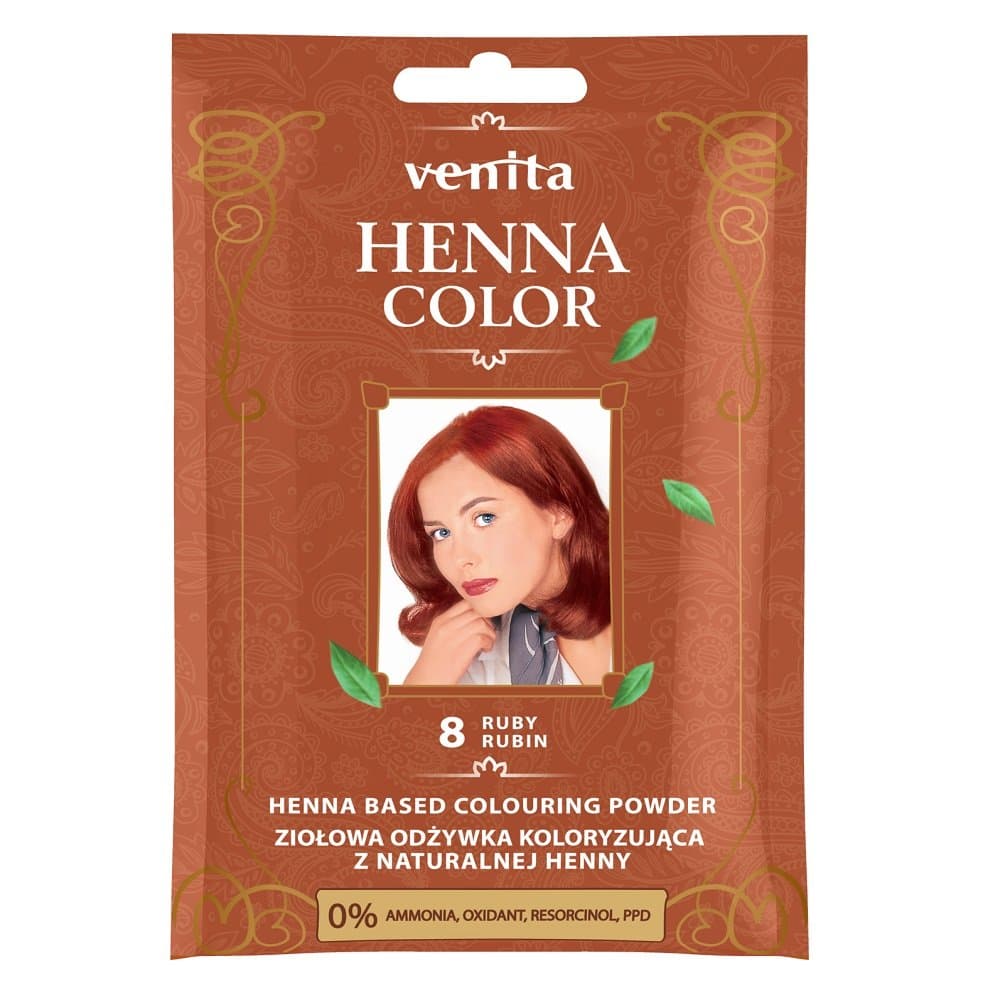 Henna Color, odżywka koloryzująca, saszetka, 8 Rubin