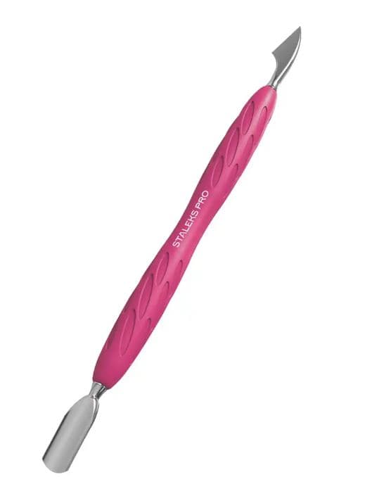 Kopytko do manicure Gummy z silikonową rękojeścią UNIQ 10 TYPE 3 (popychacz wąski zaokrąglony i toporek)