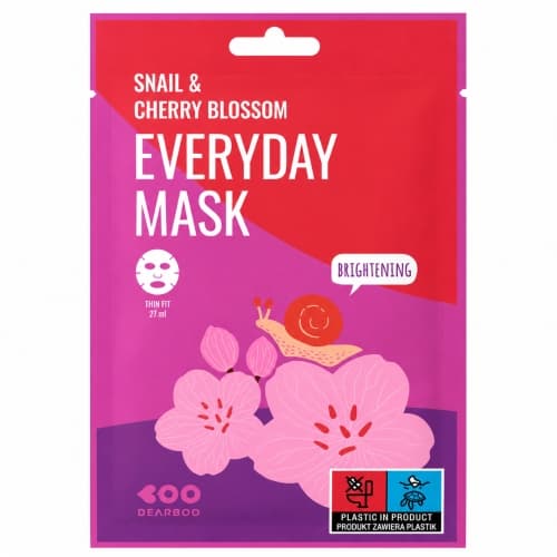 Snail & Cherry Blossom Everyday Mask - Rozświetlająco-nawilżająca maska w płachcie ze śluzem ślimaka i ekstraktem z kwiatów wiśni
