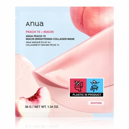 Peach 70 + Niacin Brightening Collagen Mask - Hydrożelowa rozjaśniająca maska do twarzy