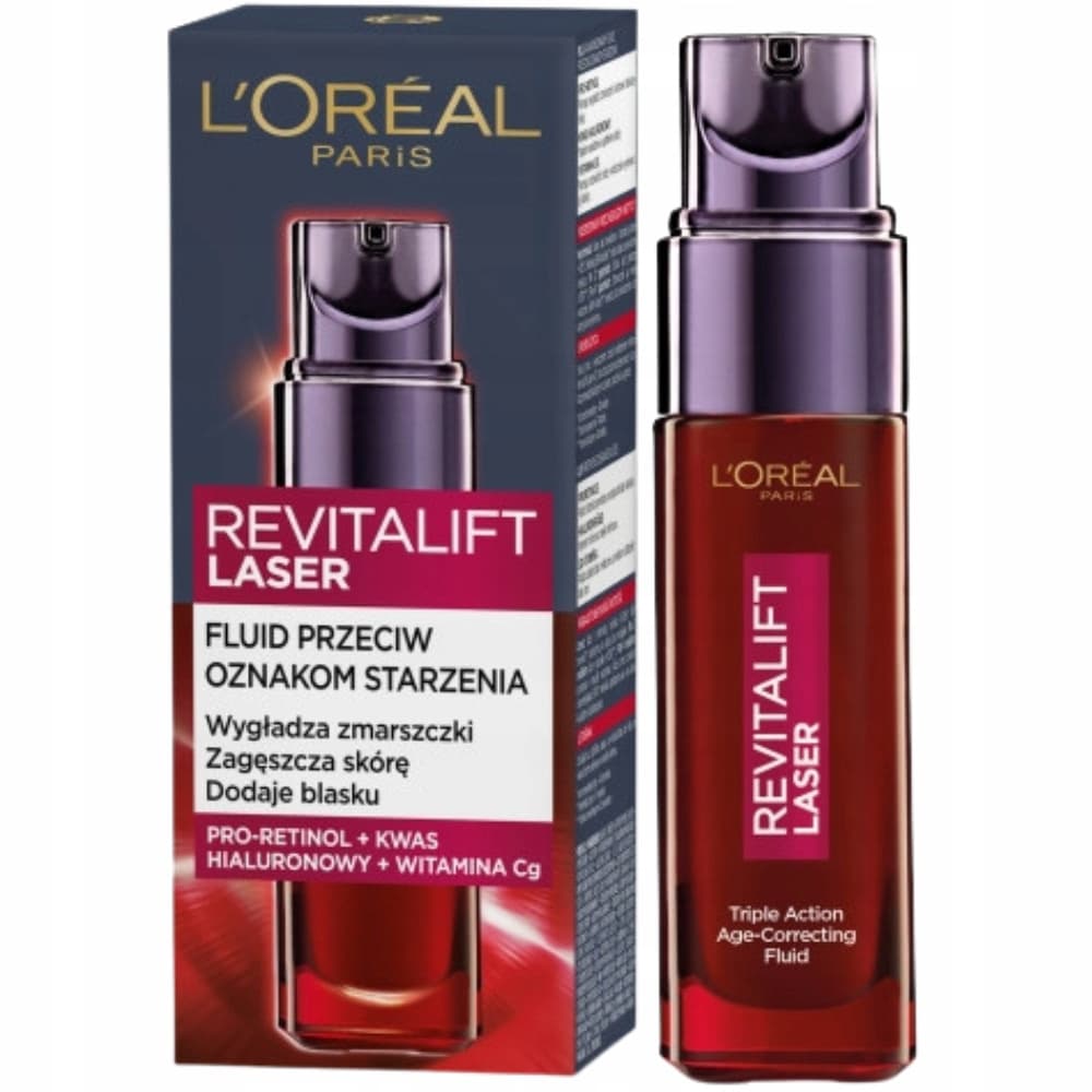 L'Oréal - REVITALIFT LASER - Triple Action Age-Correcting Fluid - Fluid przeciw oznakom starzenia -