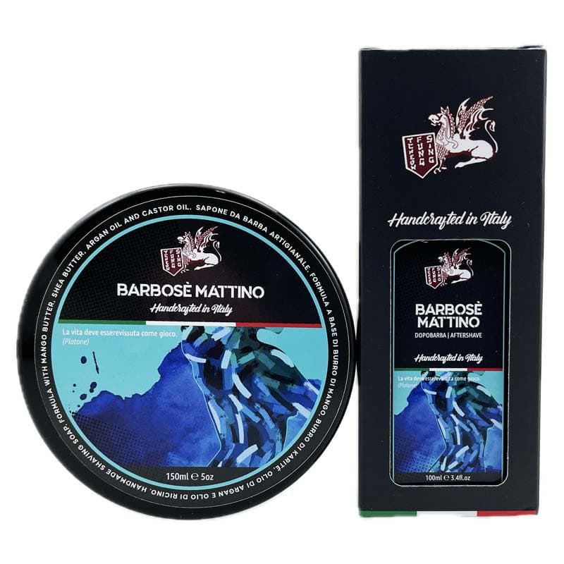 TFS Barbose Mattino włoski zestaw do golenia mydło w tyglu i after shave