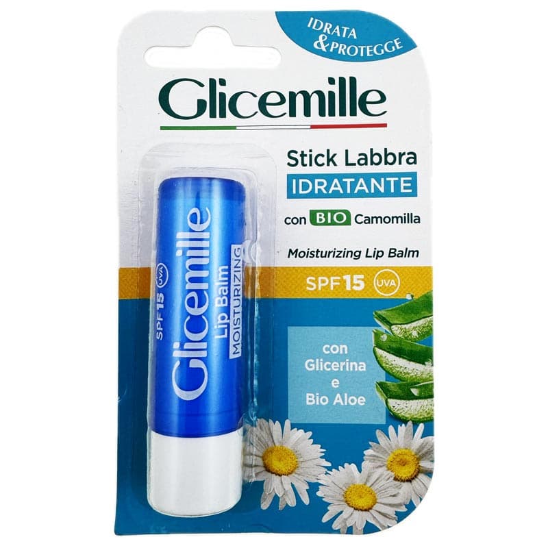 SPF15 Idratante nawilżający balsam do ust z Bio Rumiankiem sztyft (niebieski)