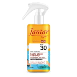 SUN, Bursztynowy suchy olejek ochronny z witaminą E i olejem buriti, SPF 30