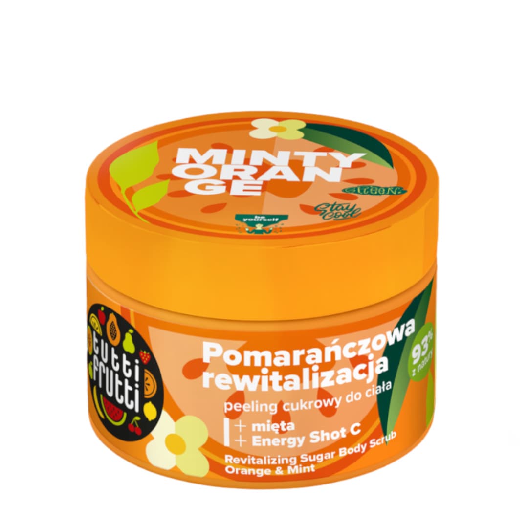 Rewitalizujący peeling cukrowy do ciała Pomarańcza i Mięta + Energy Shot C