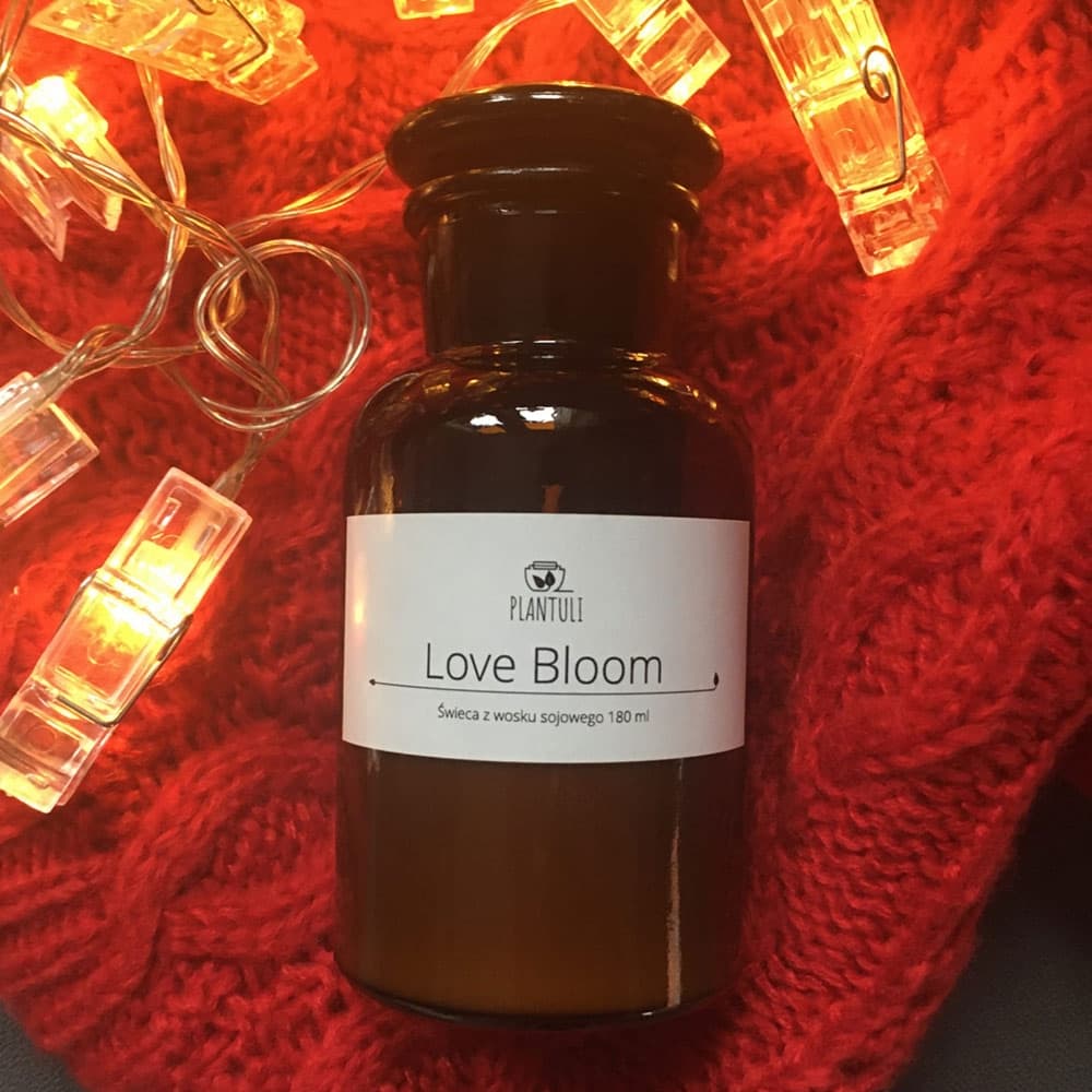 Świeca sojowa Love Bloom BUTELKA