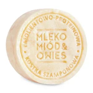 Ministerstwo. Mleko-miód-owies:emolientowo-proteinowy szampon w kostce