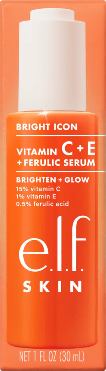 e.l.f. Skin Bright Icon serum do twarzy z 15% witaminy C, 1% witaminy E i 0,5% kwasu ferulowego, silnie rozjaśniające