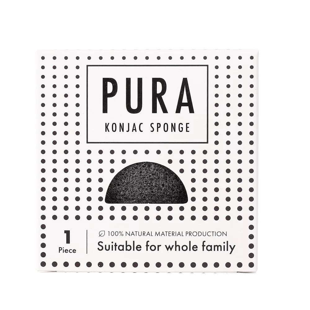 Young, Pura Black Konjac Sponge, gąbka do twarzy