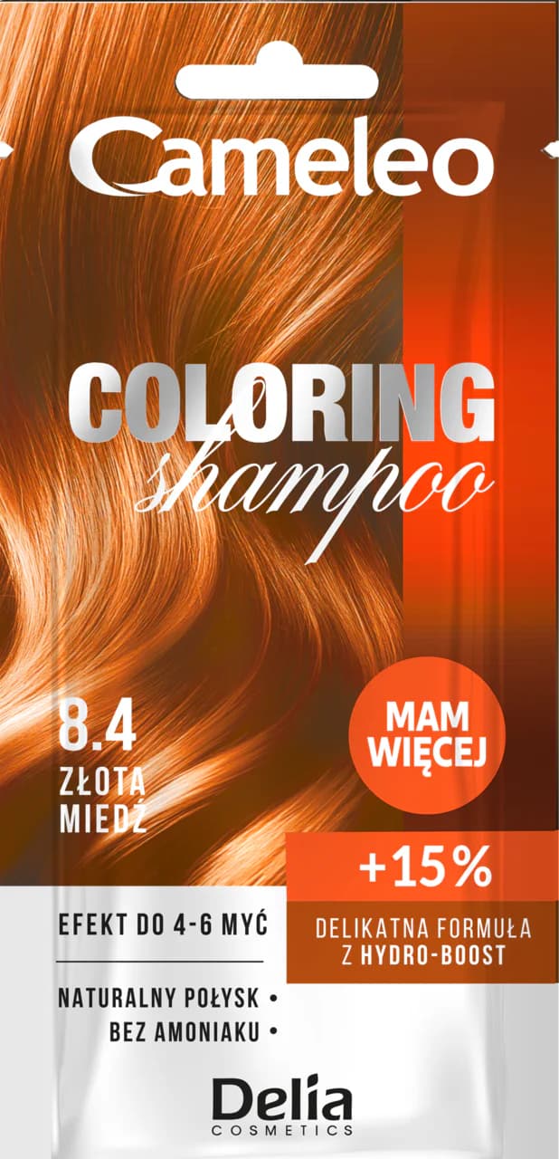 Coloring Shampoo szampon koloryzujący do włosów, nr 8.4 Złota Miedź