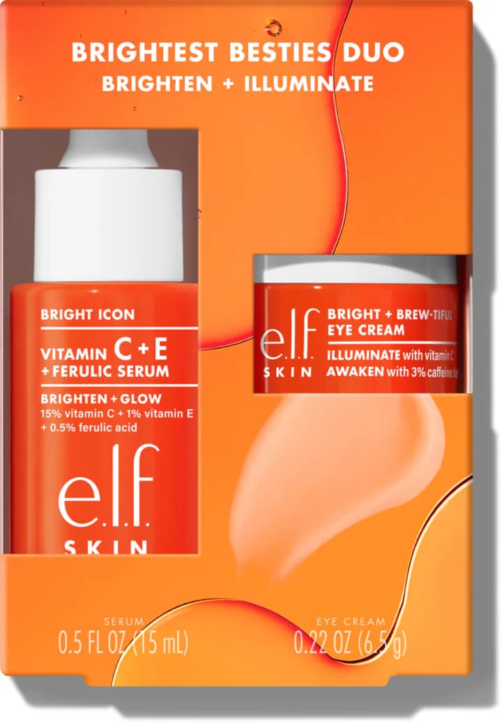 e.l.f. Brightest Besties Duo zestaw kosmetyków do twarzy, serum do twarzy 15ml + krem pod oczy 6,5g
