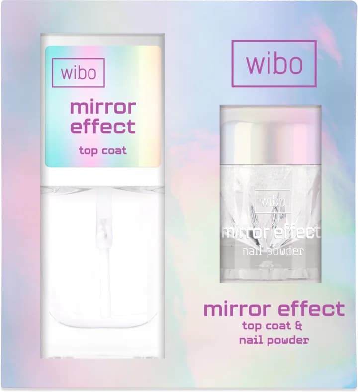 Mirror Effect zestaw do paznokci top coat + pyłek