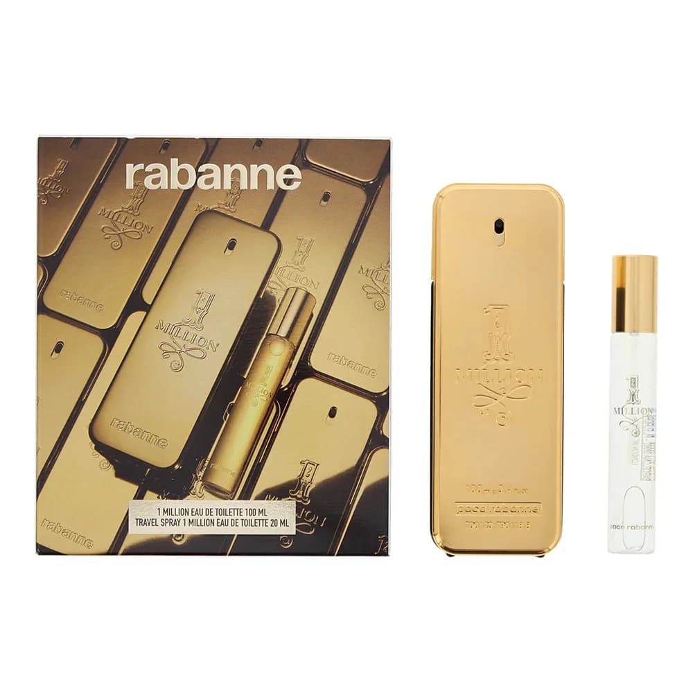 Rabanne 1 Million – zestaw 20 ml + 20 ml + 20 ml + woda toaletowa 100 ml + woda toaletowa 100 ml + woda toaletowa 100 ml + woda toaletowa 100 ml + woda toaletowa 20 ml