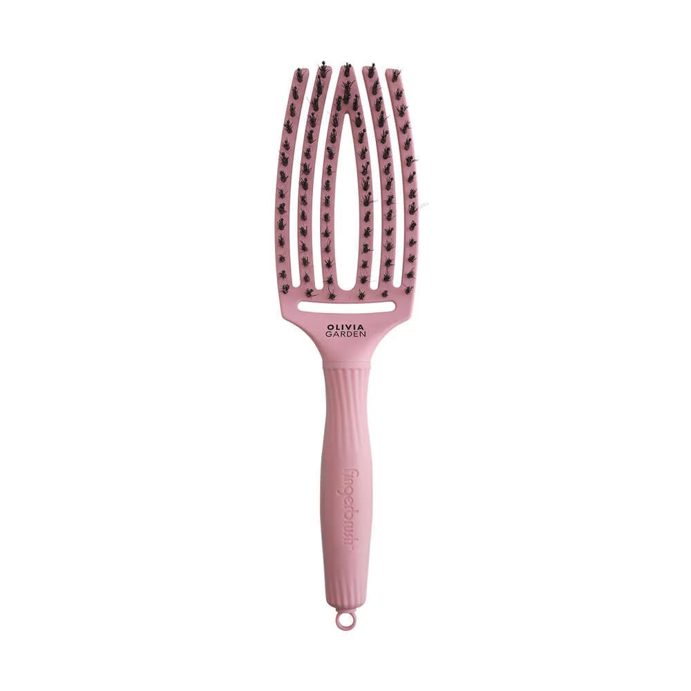FingerBrush Combo szczotka do włosów - włosie dzika i nylon - Soft Pink
