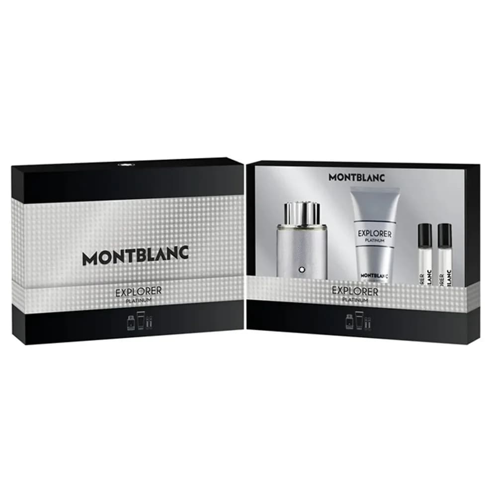 Mont Blanc Explorer Platinum zestaw woda perfumowana spray + żel pod prysznic + miniatura wody perfumowanej 2x (M)