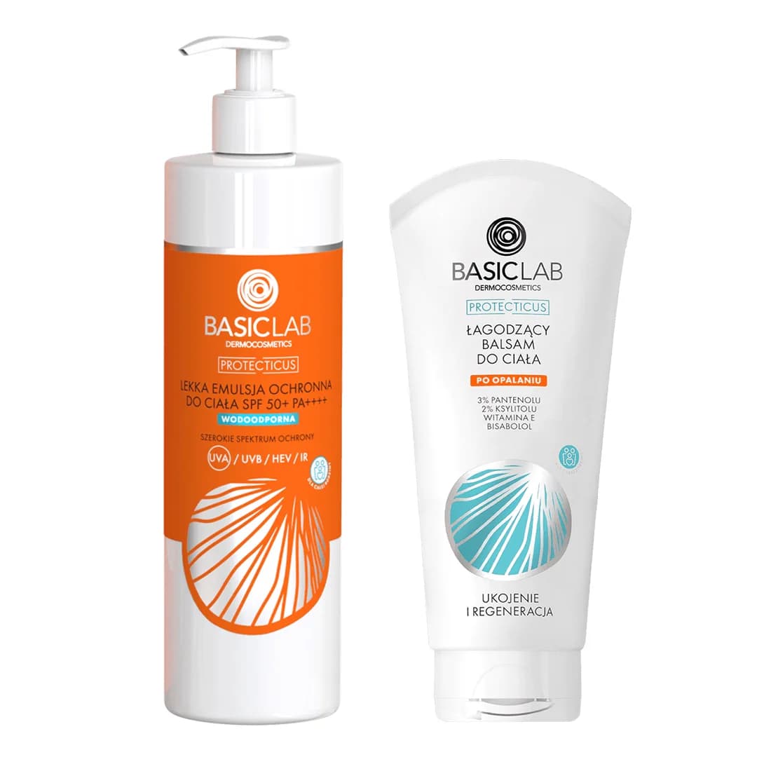 Lekka emulsja ochronna do ciała SPF 50+ PA++++ + Łagodzący balsam po opalaniu
