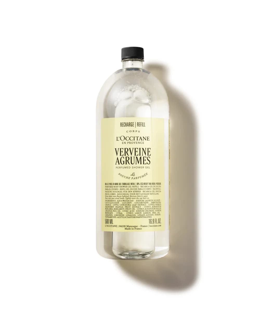 L’Occitane Perfumowany żel pod prysznic Verveine Agrumes (Werbena Cytrusowa) — wkład uzupełniający