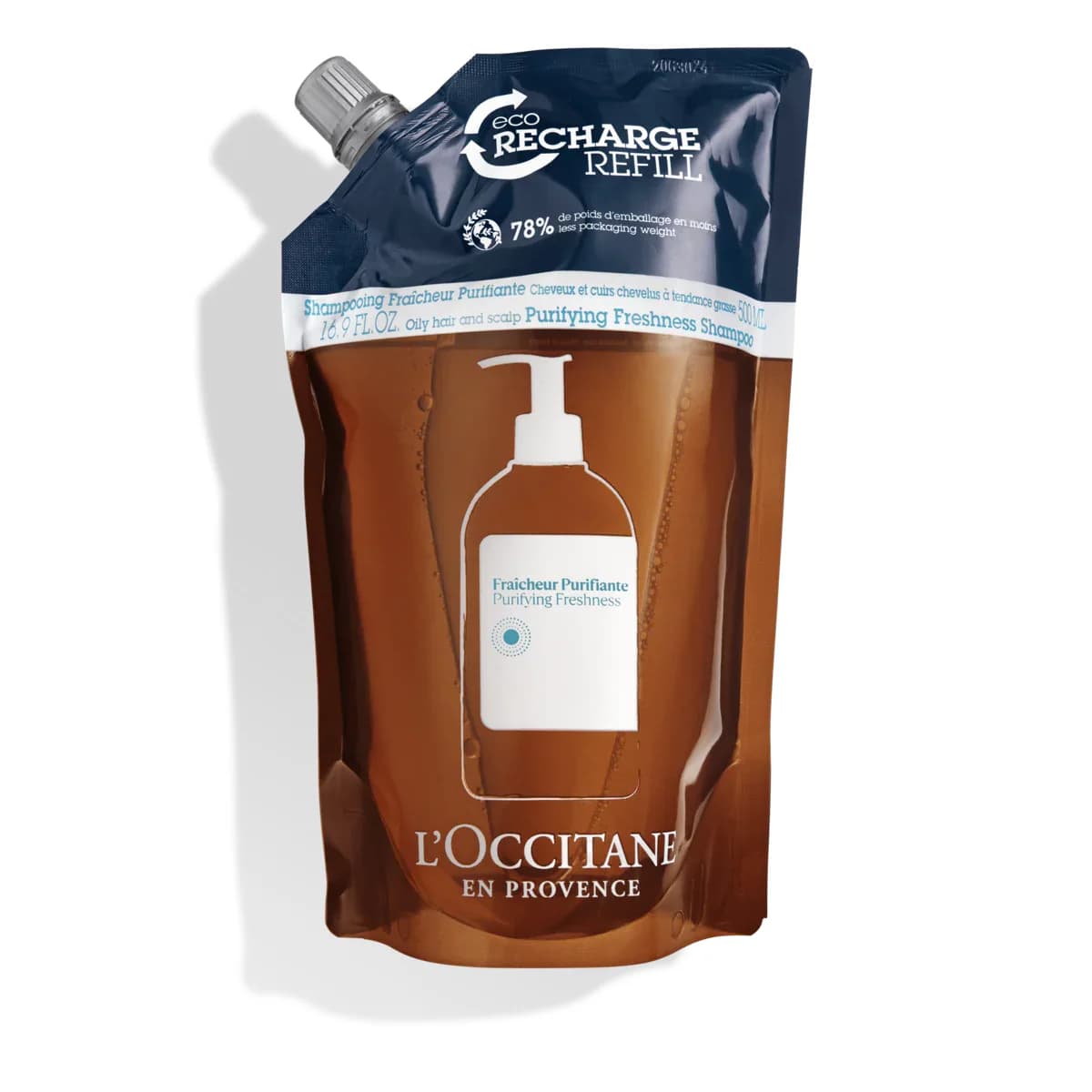 L’Occitane Oczyszczający szampon do włosów Aromakologia — wkład uzupełniający