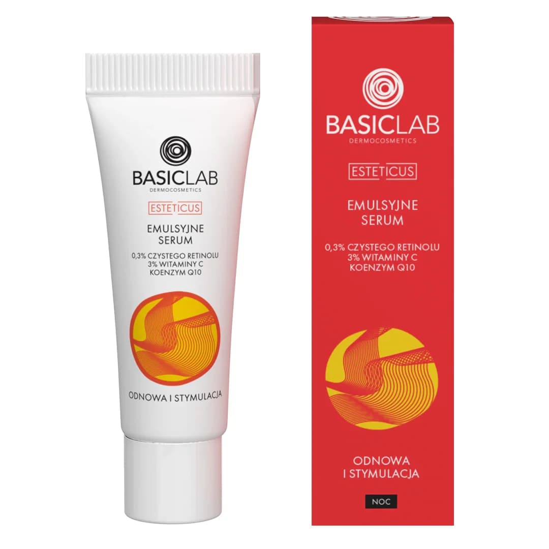 Emulsyjne serum z 0,3% czystego retinolu, 3% witaminą C i koenzymem Q10 Odnowa i Stymulacja