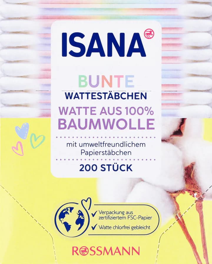 Kolorowe patyczki kosmetyczne z bawełną