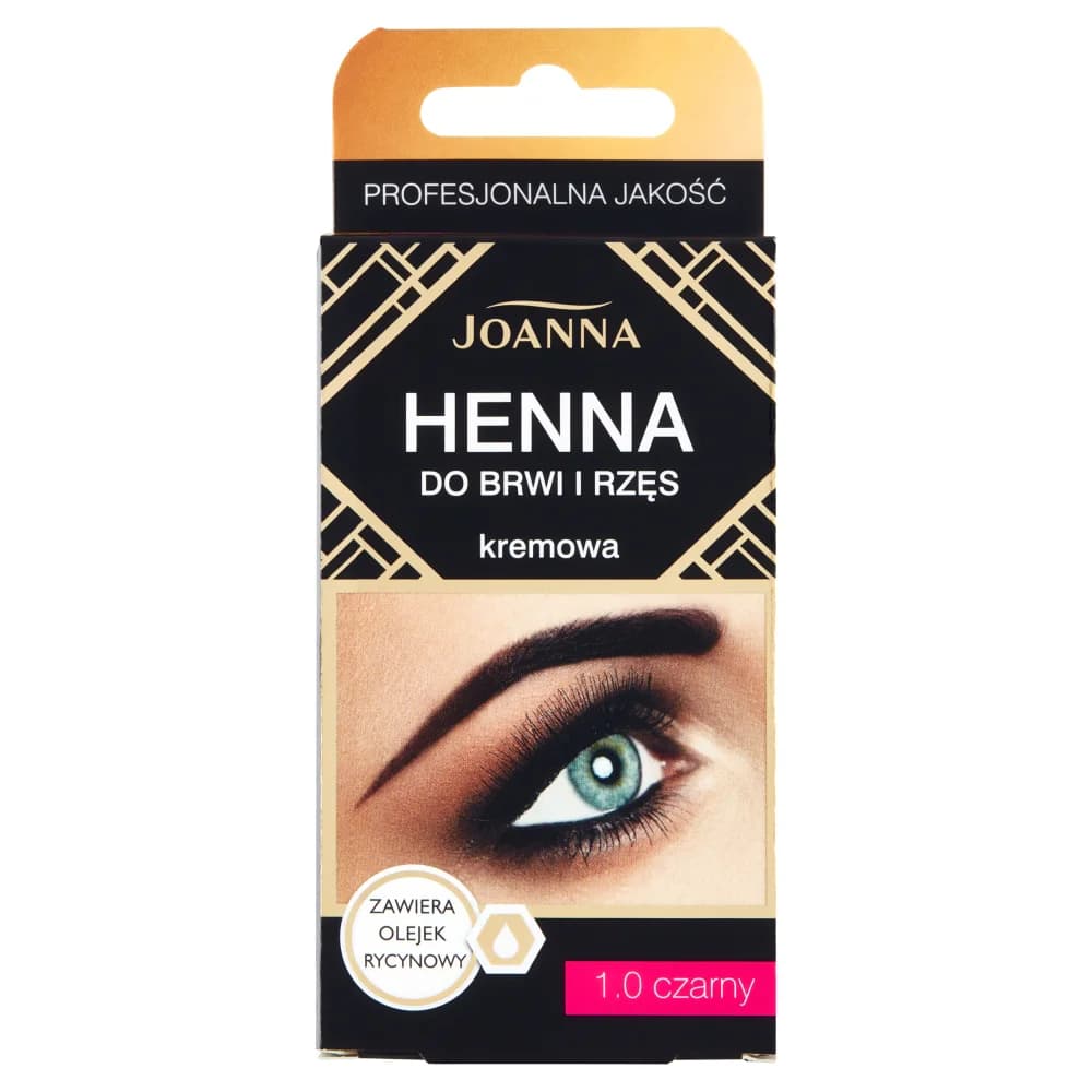 Henna do Brwi i Rzęs Kremowa z Olejkiem Rycynowym 1.0 Czarna