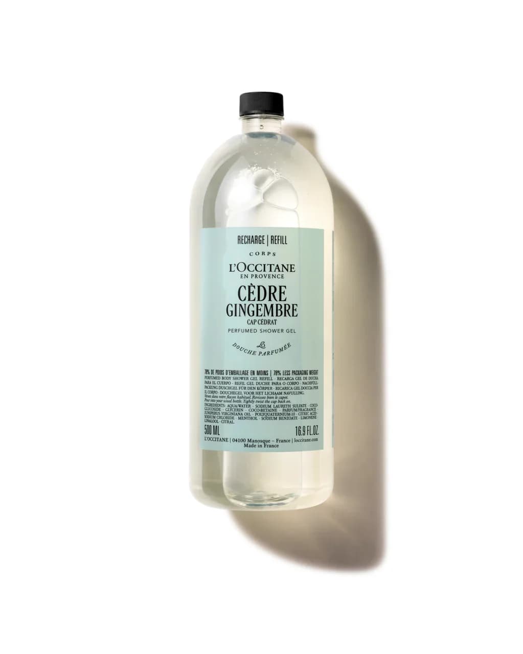 L’Occitane Perfumowany żel pod prysznic Cèdre Gingembre (Cap Cédrat) — wkład uzupełniający