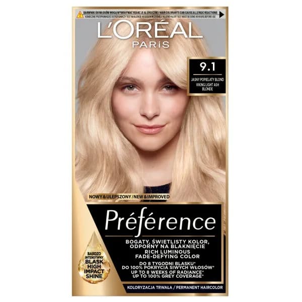 Preference Farba do Włosów 9.1 Jasny Popielaty Blond