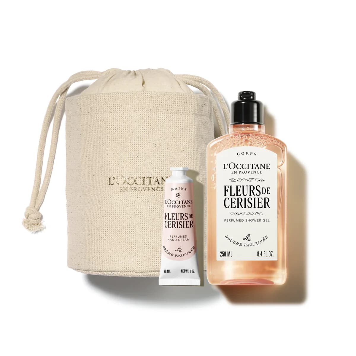 L’Occitane Duet Fleurs de cerisier (Kwiat Wiśni) z kosmetyczką